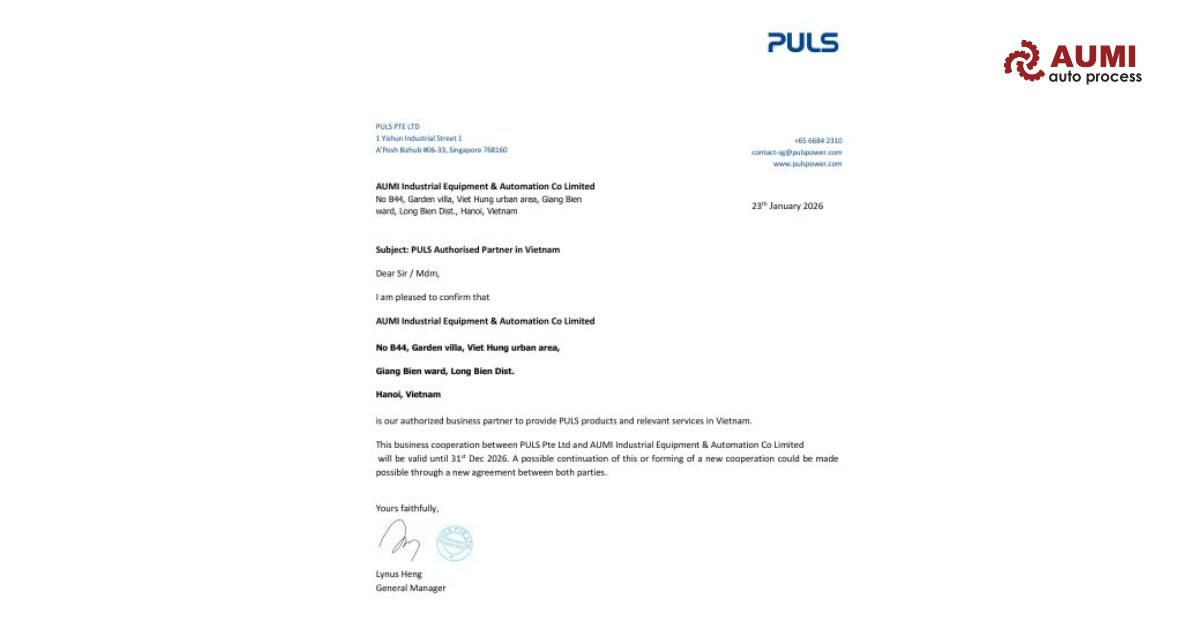 Giấy chứng nhận ủy quyền của AUMI từ PULS